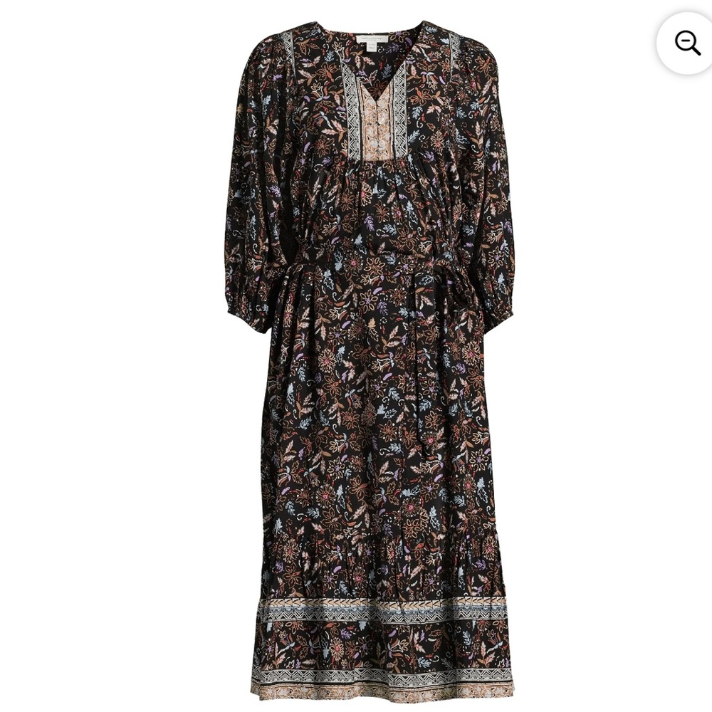 Beachlunchlounge Bohemian Tie Waist Dress for Women in Moonlit‎ Boho Size L